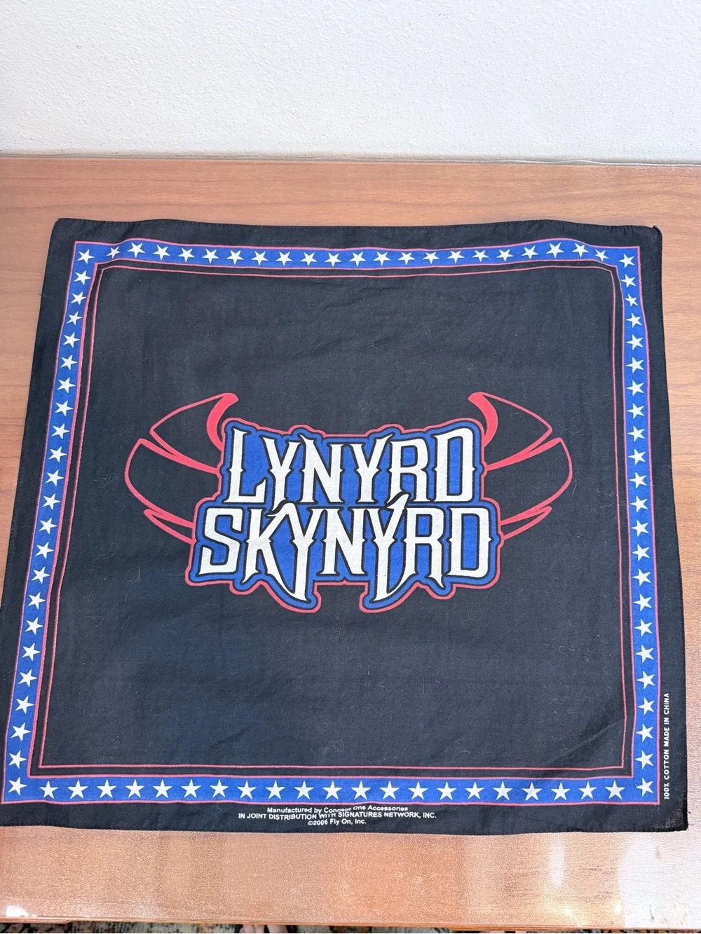 Vintage Lynyrd Skynyrd Black Graphic Bandana Scarf
